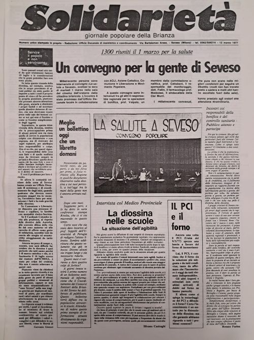 DIOSSINA SEVESO: Diossina Seveso - giornale solidarietà 12 marzo 1977