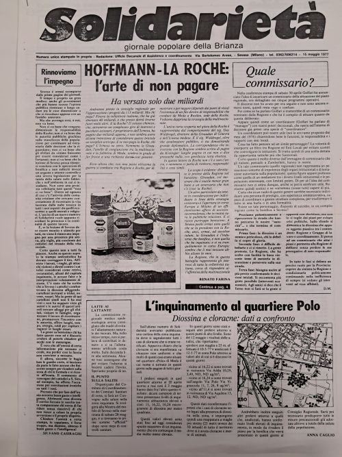 DIOSSINA SEVESO: Diossina Seveso - giornale solidarietà 15 maggio 1976