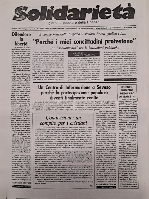 DIOSSINA SEVESO: Diossina Seveso - giornale solidarietà 19 dicembre 1976