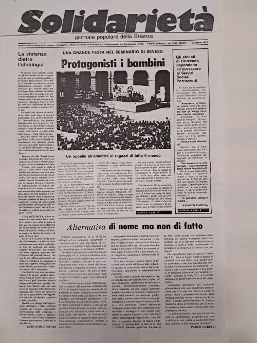 DIOSSINA SEVESO: Diossina Seveso - giornale solidarietà 3 ottobre 1976