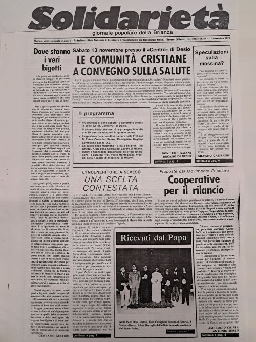 DIOSSINA SEVESO: Diossina Seveso - giornale solidarietà 7 novembre 1976