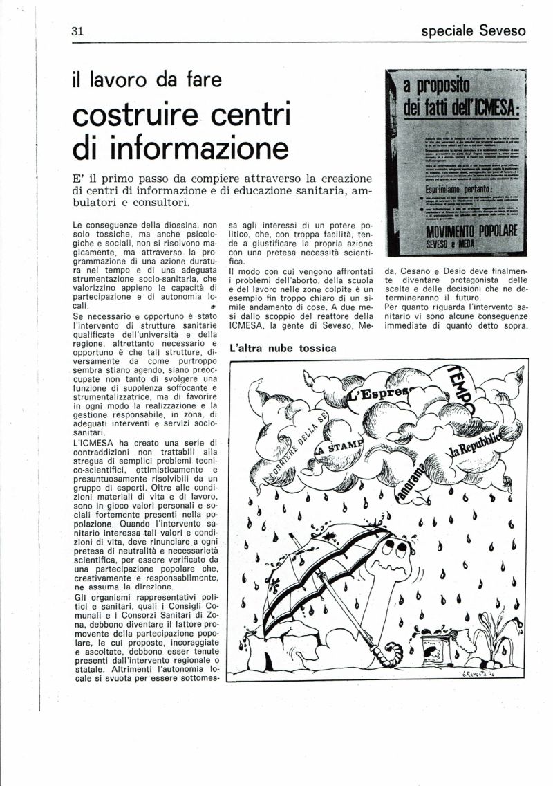 Diossina Seveso - Inserto di Tracce 1976