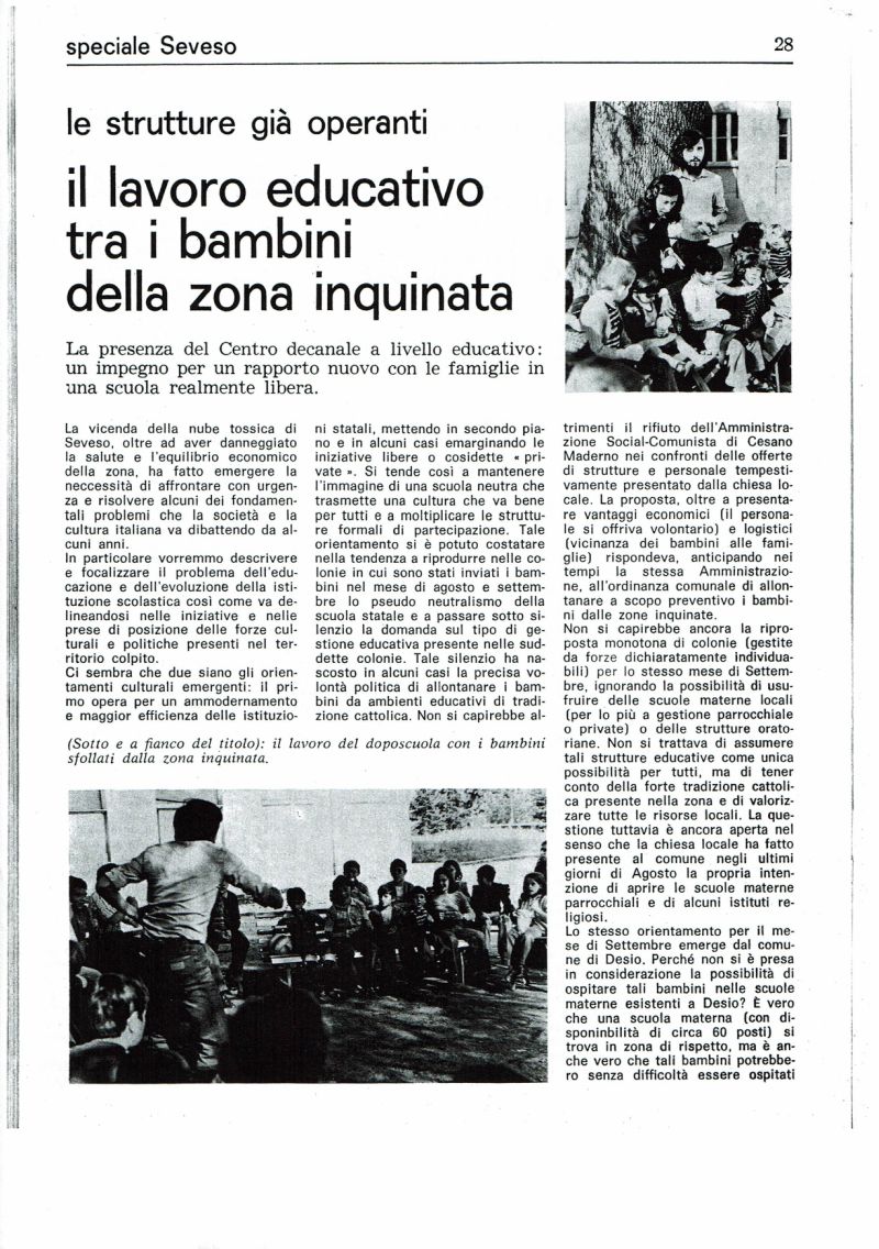 Diossina Seveso - Inserto di Tracce 1976