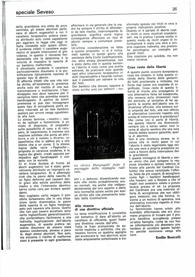 Diossina Seveso - Inserto di Tracce 1976