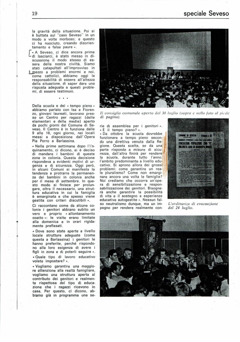 Diossina Seveso - Inserto di Tracce 1976