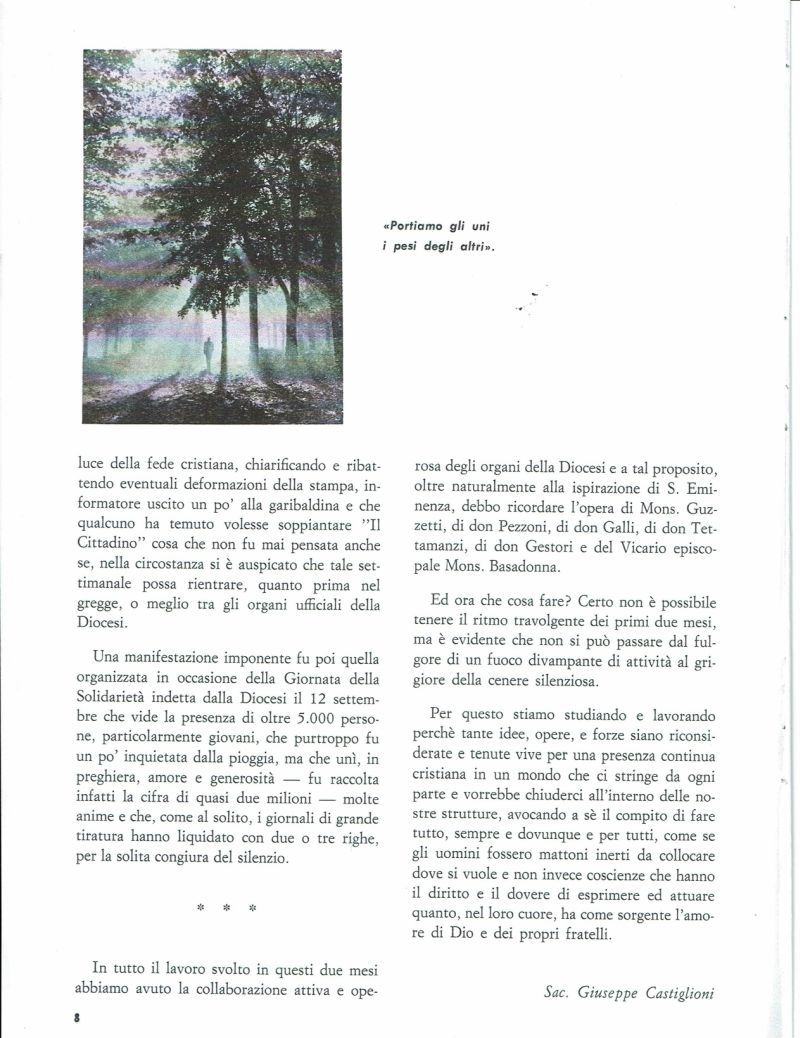Diossina Seveso - Relazione al raduno dei Decani della Diocesi - Milano 23.9.76