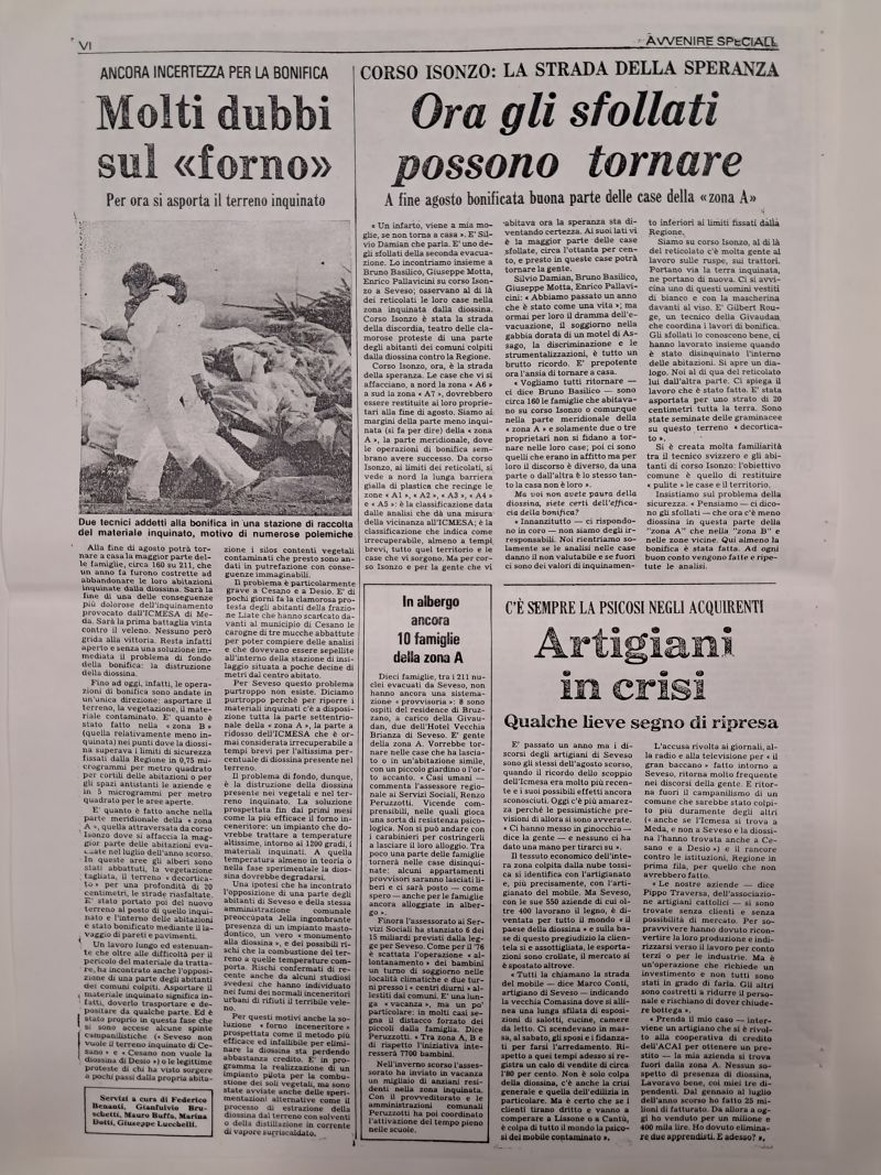 Diossina Seveso - Avvenire [10-07-1977]