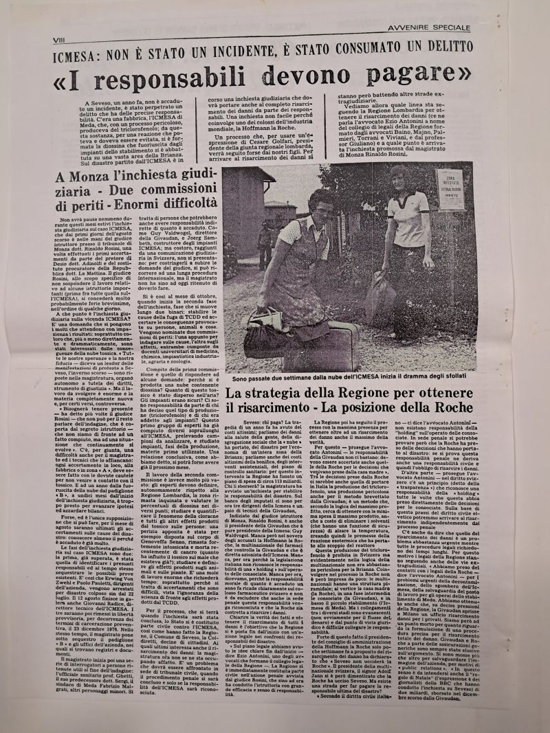 Diossina Seveso - Avvenire [10-07-1977]