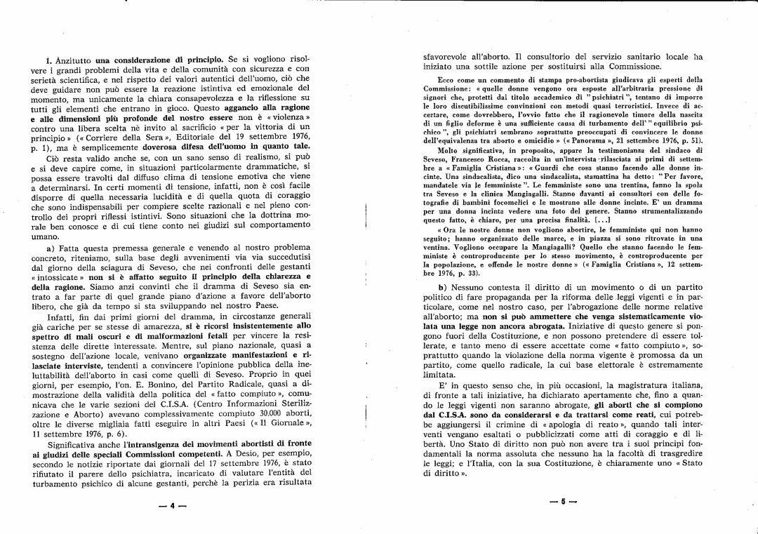 Diossina Seveso - Diossina Seveso - Giacomo Perico su Aggiornamenti Sociali I fatti di Seveso e il problema dell'aborto [10-1976]