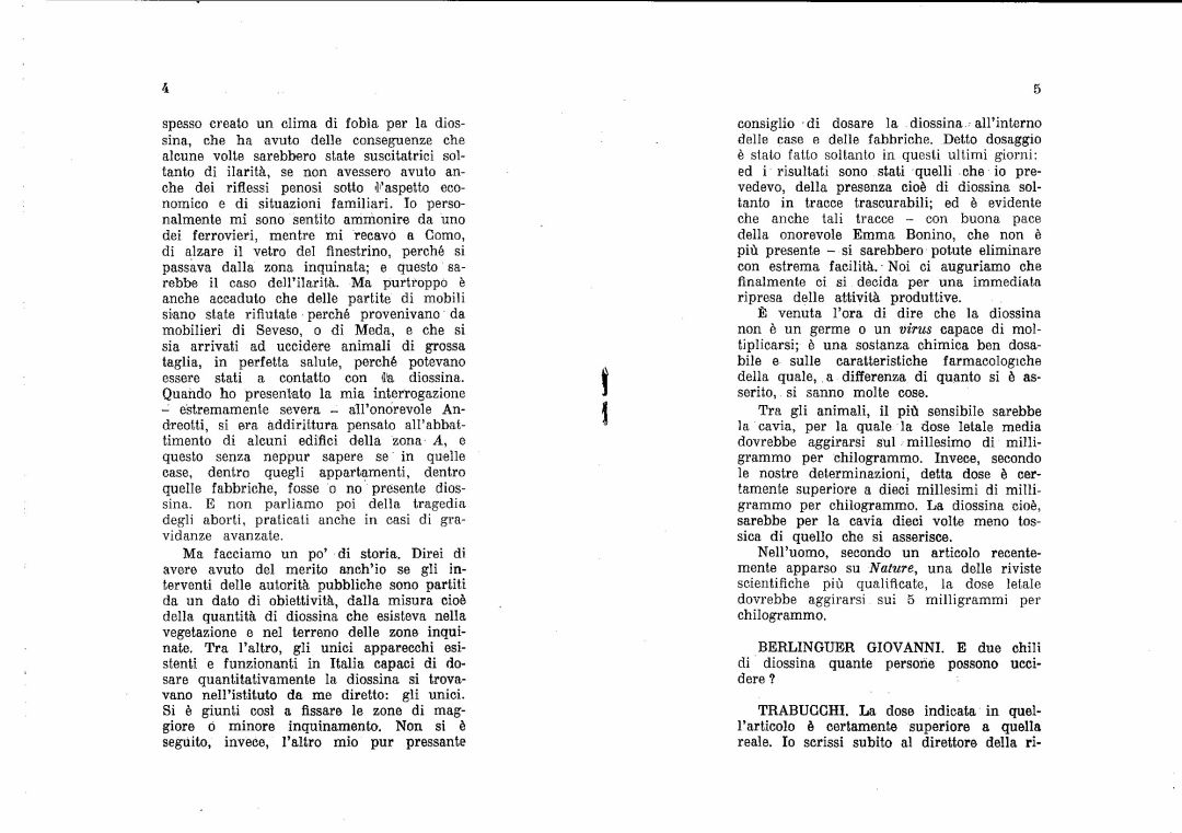 Diossina Seveso - Discorso Prof Trabucchi in Parlamento il 29-10-1976 Diossina Seveso - Discorso Prof Trabucchi in Parlamento il 29-10-1976