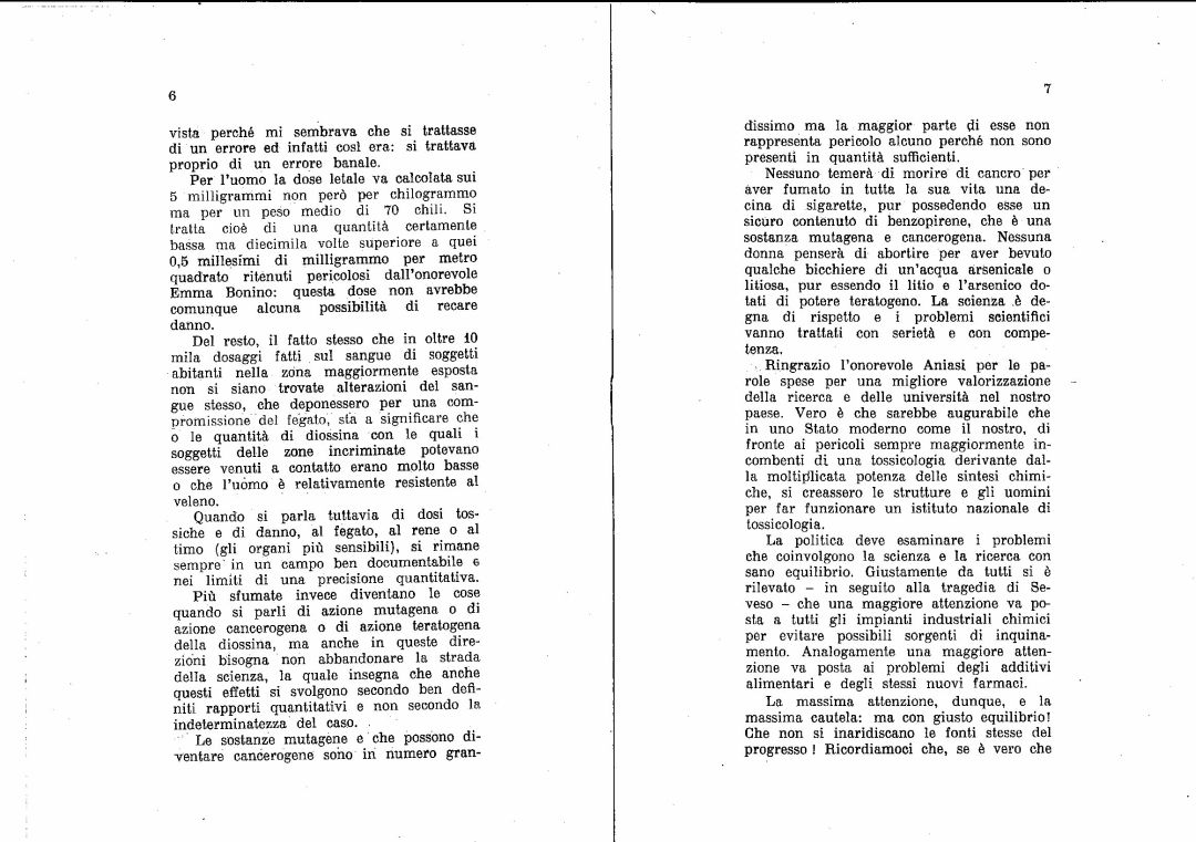 Diossina Seveso - Discorso Prof Trabucchi in Parlamento il 29-10-1976 Diossina Seveso - Discorso Prof Trabucchi in Parlamento il 29-10-1976