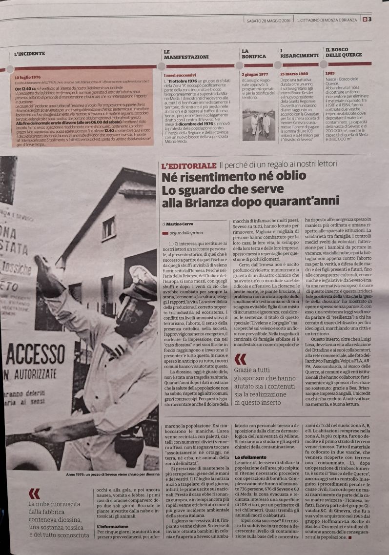 Diossina Seveso - Il Cittadino 29-05-2016 Diossina Seveso - Il Cittadino 29-05-2016