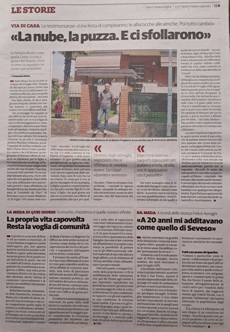 Diossina Seveso - Il Cittadino 29-05-2016 Diossina Seveso - Il Cittadino 29-05-2016