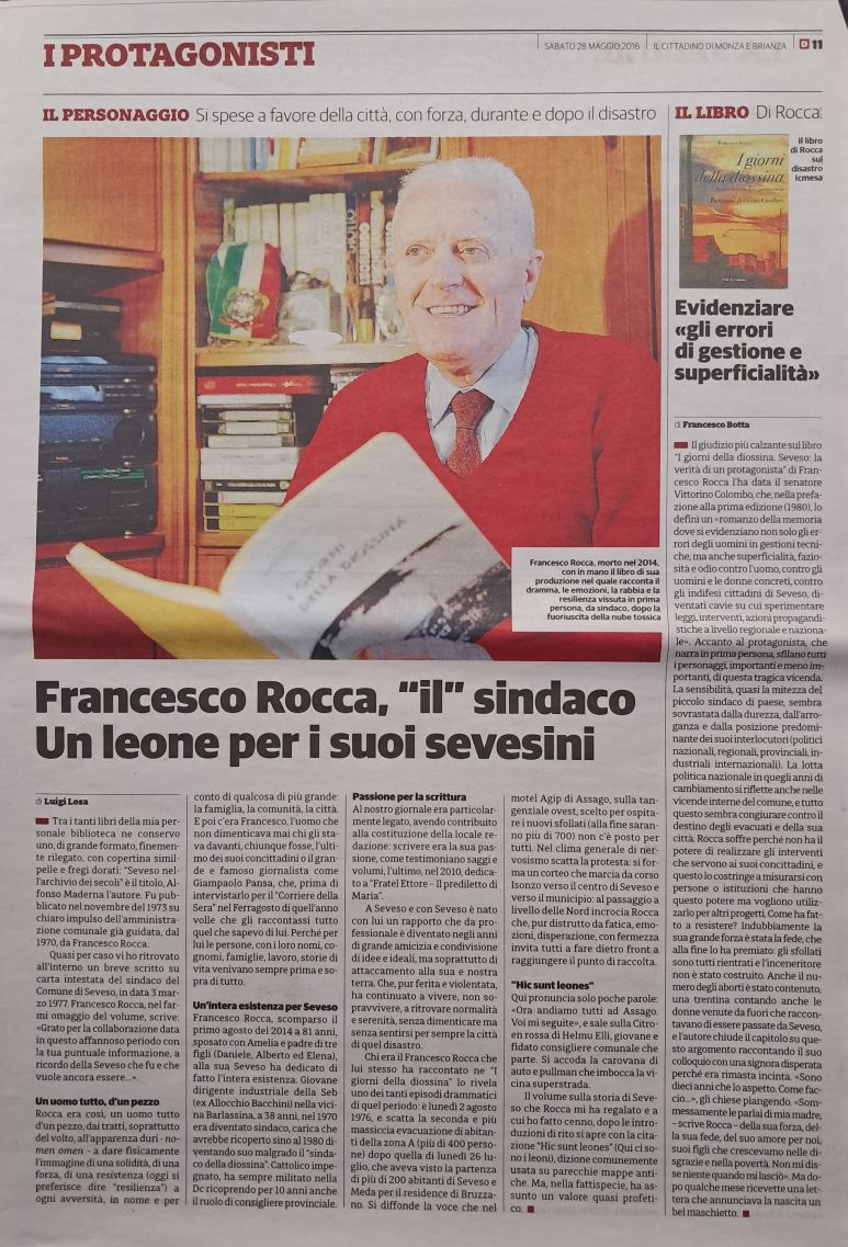 Diossina Seveso - Il Cittadino 29-05-2016 Diossina Seveso - Il Cittadino 29-05-2016