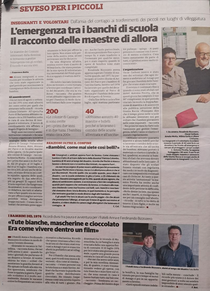 Diossina Seveso - Il Cittadino 29-05-2016 Diossina Seveso - Il Cittadino 29-05-2016