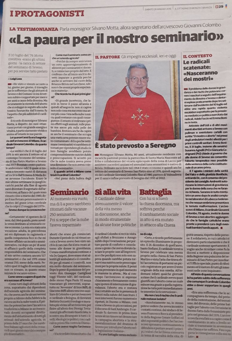 Diossina Seveso - Il Cittadino 29-05-2016 Diossina Seveso - Il Cittadino 29-05-2016