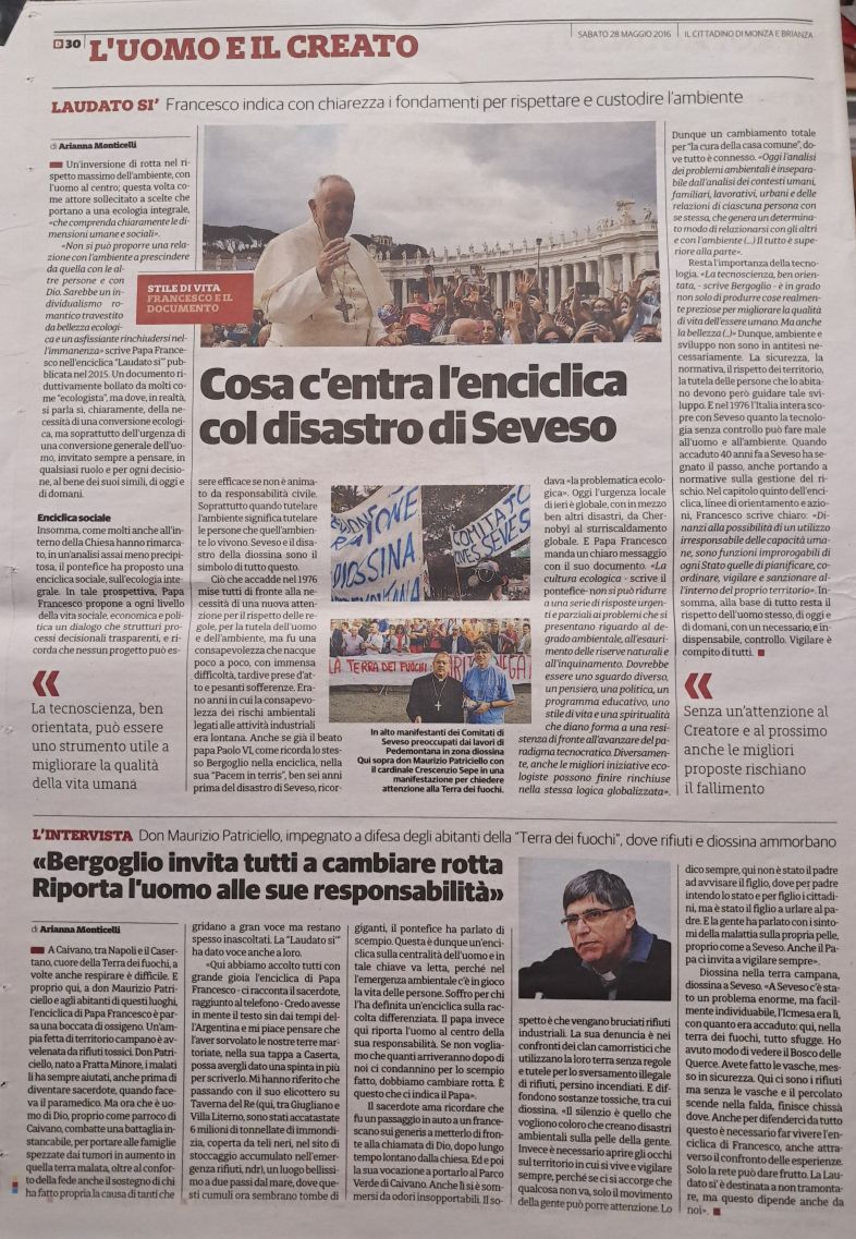 Diossina Seveso - Il Cittadino 29-05-2016 Diossina Seveso - Il Cittadino 29-05-2016